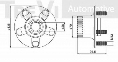 TREVI AUTOMOTIVE wb1123 -  Комплект подшипника ступицы колеса